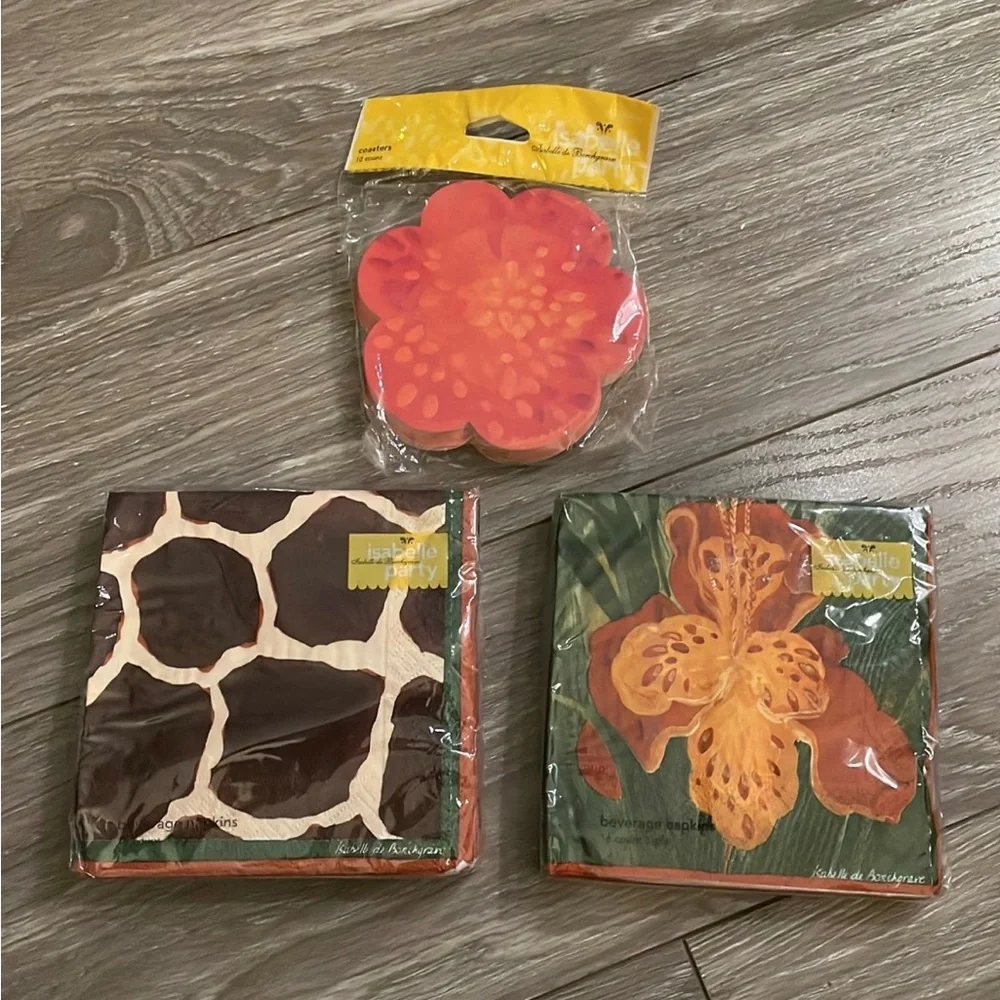 Isabella de Borchgrave, (2) sets of napkins, (1) set of coasters